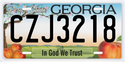 GA license plate CZJ3218