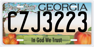 GA license plate CZJ3223