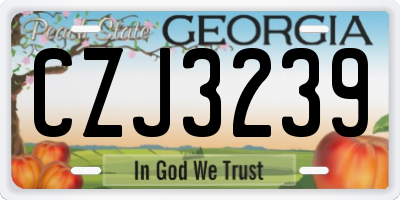 GA license plate CZJ3239