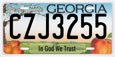 GA license plate CZJ3255