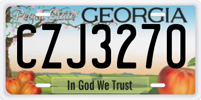 GA license plate CZJ3270