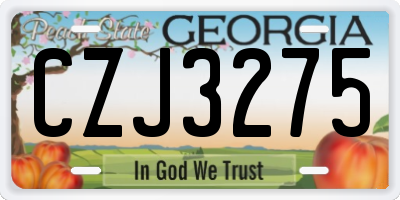GA license plate CZJ3275