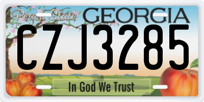 GA license plate CZJ3285