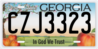 GA license plate CZJ3323