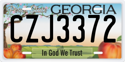GA license plate CZJ3372