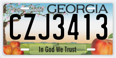 GA license plate CZJ3413