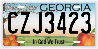 GA license plate CZJ3423
