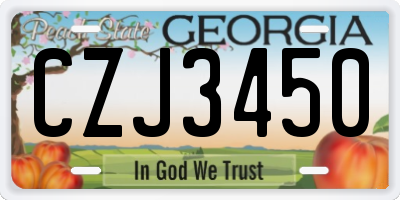 GA license plate CZJ3450