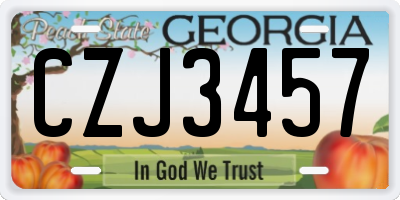 GA license plate CZJ3457