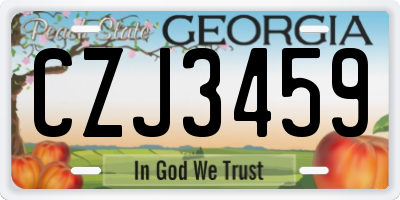 GA license plate CZJ3459