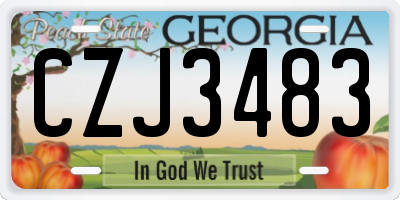 GA license plate CZJ3483