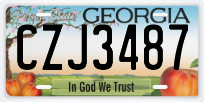 GA license plate CZJ3487