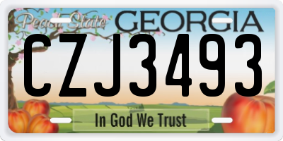GA license plate CZJ3493