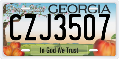GA license plate CZJ3507