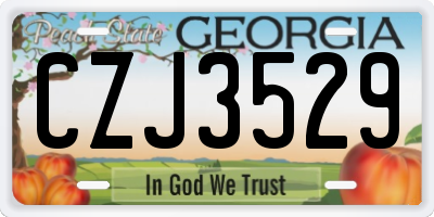 GA license plate CZJ3529