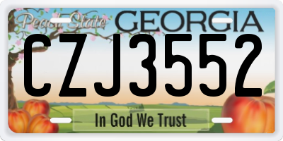 GA license plate CZJ3552