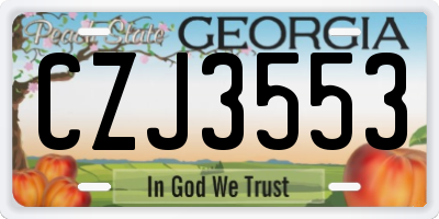 GA license plate CZJ3553