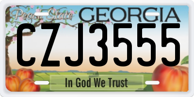 GA license plate CZJ3555