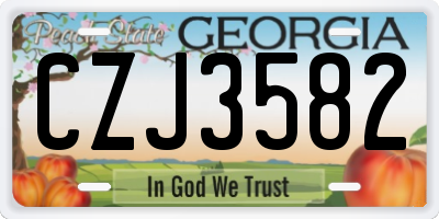 GA license plate CZJ3582