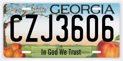 GA license plate CZJ3606