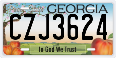 GA license plate CZJ3624