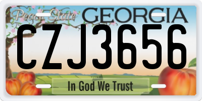 GA license plate CZJ3656