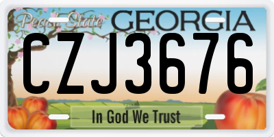 GA license plate CZJ3676