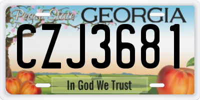GA license plate CZJ3681