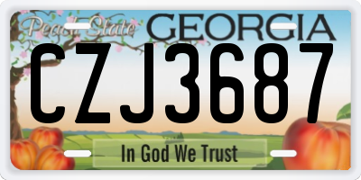 GA license plate CZJ3687