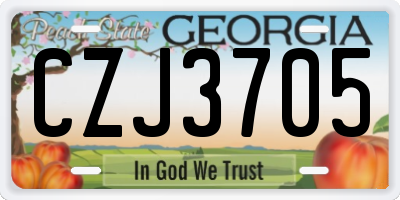 GA license plate CZJ3705