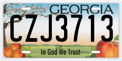 GA license plate CZJ3713