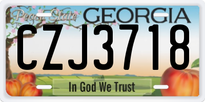 GA license plate CZJ3718