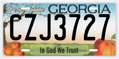 GA license plate CZJ3727