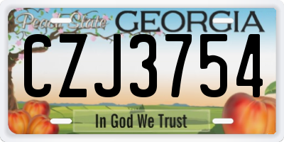 GA license plate CZJ3754
