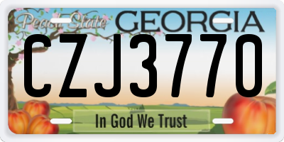 GA license plate CZJ3770