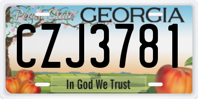 GA license plate CZJ3781