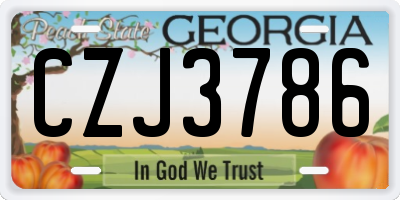 GA license plate CZJ3786