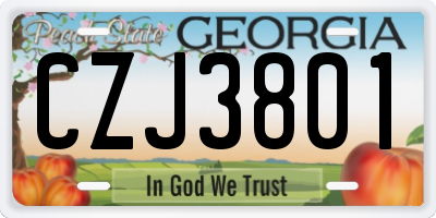GA license plate CZJ3801