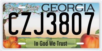 GA license plate CZJ3807