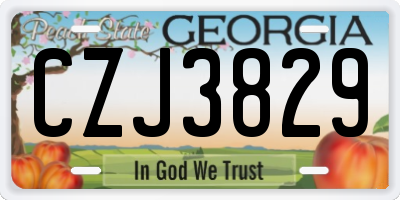 GA license plate CZJ3829