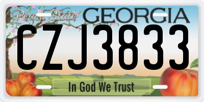 GA license plate CZJ3833