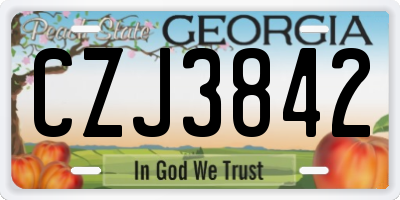 GA license plate CZJ3842