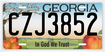 GA license plate CZJ3852
