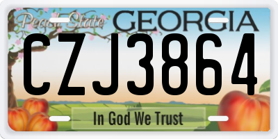 GA license plate CZJ3864