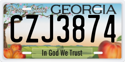 GA license plate CZJ3874