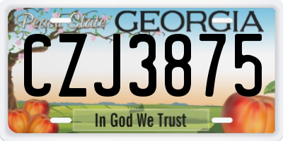 GA license plate CZJ3875