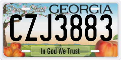 GA license plate CZJ3883