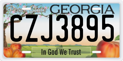 GA license plate CZJ3895