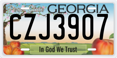 GA license plate CZJ3907