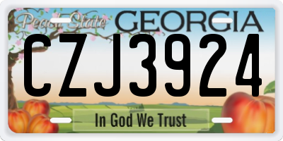 GA license plate CZJ3924